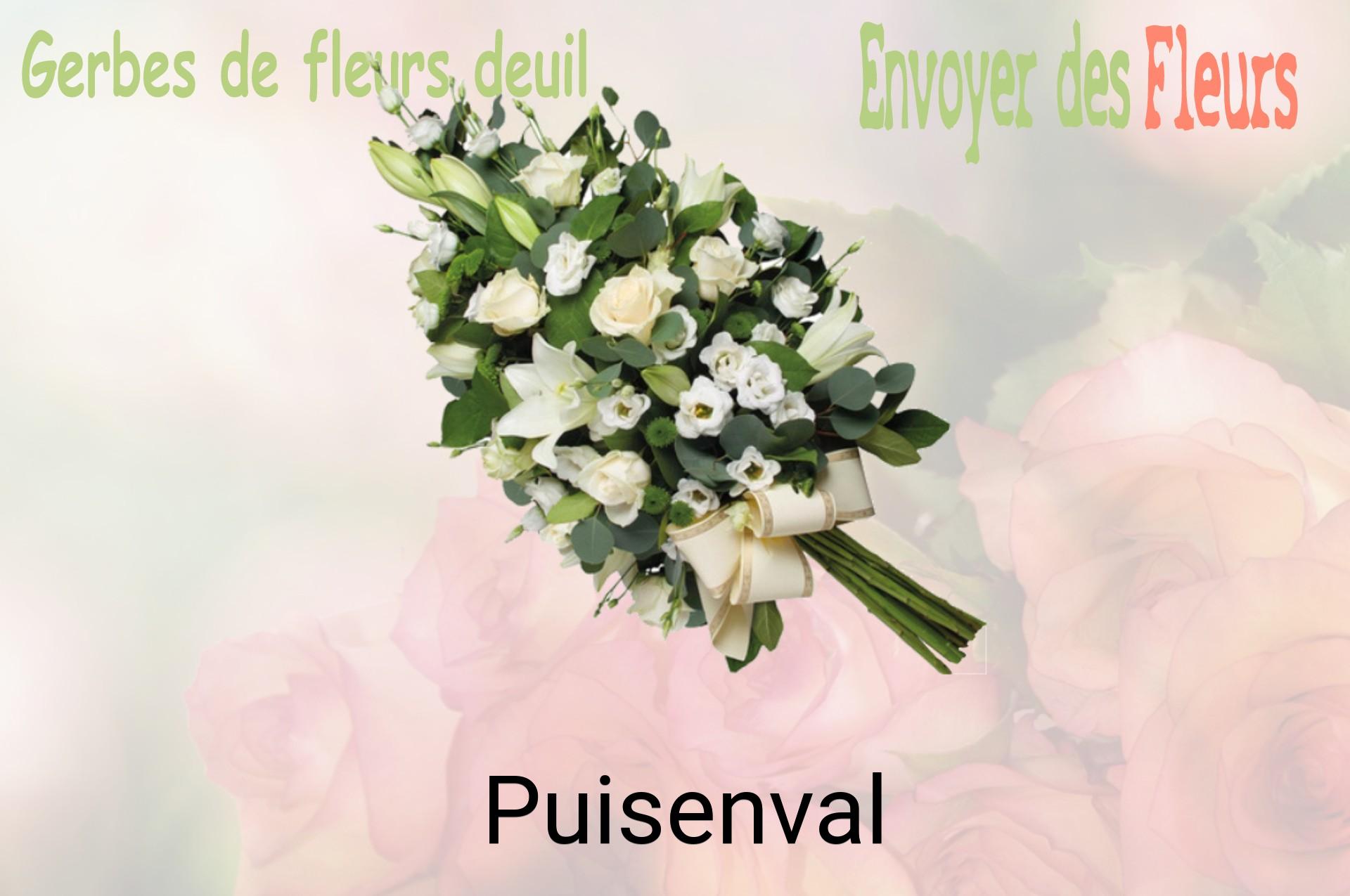 Gerbe de fleurs de deuil livrée à Puisenval